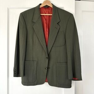 Vintage Courreges Homme Blazer Men's Green Single Breasted Button Up